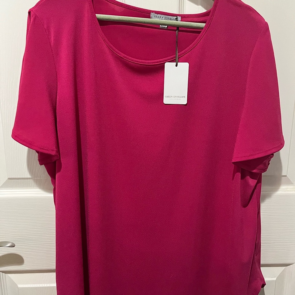 Green Envelope Fuchsia Blouse